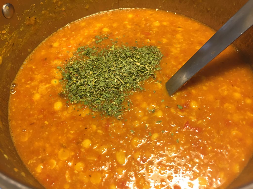 Fenugreek seeds in chana dal