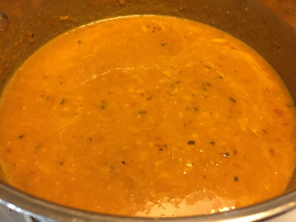 Coconut milk in chana dal